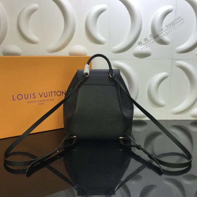 LV包包 LV新款雙肩包 M45205 黑色壓紋牛皮 Montsouris雙肩包 LV女士雙肩後背包  ydh3764